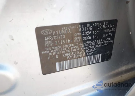 2013 Hyundai Elantra Gt from USA, damaged, VIN KMHD35LE2DU103024